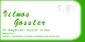 vilmos gossler business card